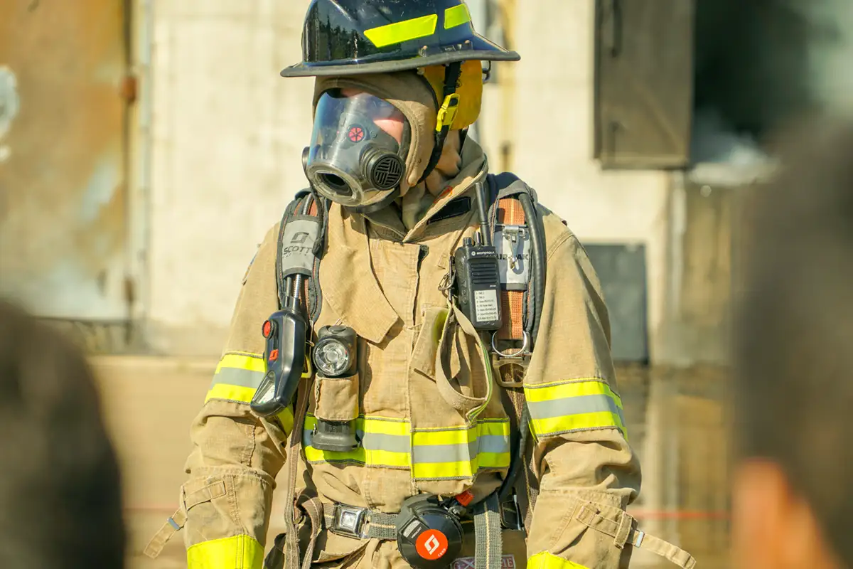 Firefighter fully equipped